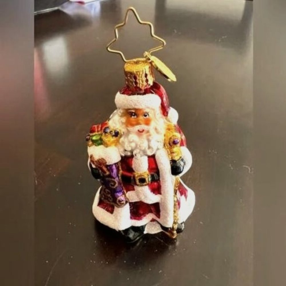 Christopher Radko Rare Santa Purple Stocking and Staff